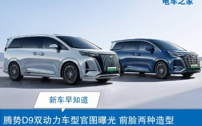 騰勢D9雙動(dòng)力車型官圖曝光 前臉兩種造型